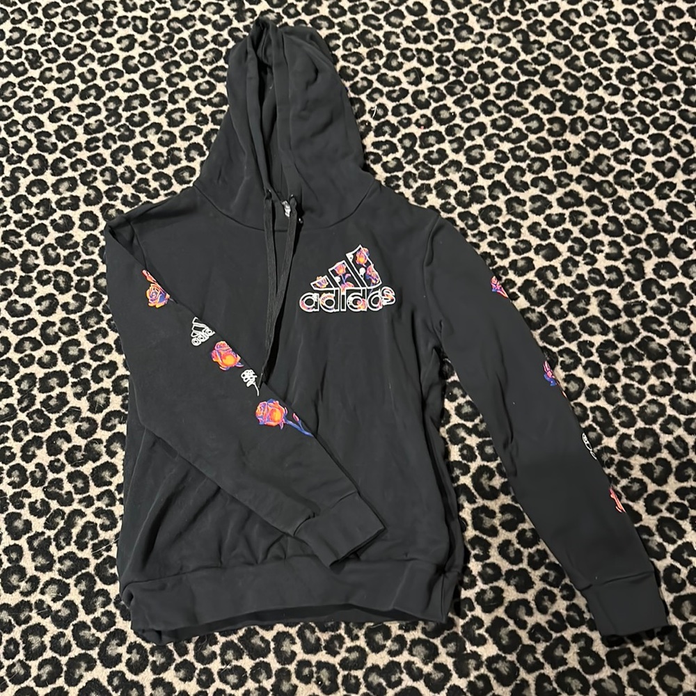 Adidas hoodie with flower pattern